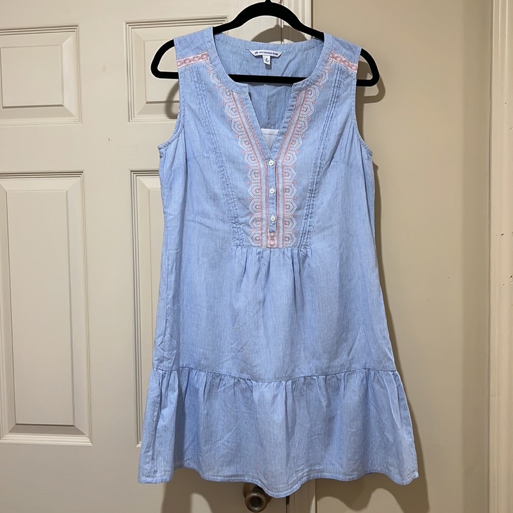 Southern Tide Blue Seersucker Dress. Size Small